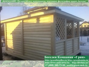 Беседка в японском, китайском стиле из блокауса 4х5