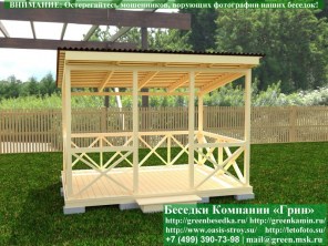 Односкатная Деревянная Беседка Для Дачи С Крестами 3х4