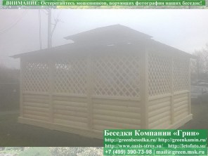 Беседка в японском, китайском стиле из блокауса 4х5