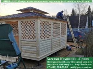Беседка в японском, китайском стиле из блокауса 4х5