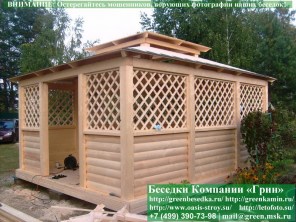 Беседка в японском, китайском стиле из блокауса 4х5