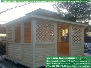 Беседка в японском, китайском стиле из блокауса 4х5