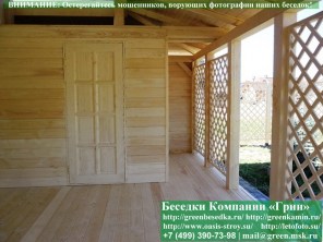 Японская, китайская беседка с хозблоком 5х6. Вариант № 2. Стойки из брус 90х90 или 140х140 мм.