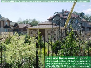 Японская, китайская беседка с хозблоком 5х6. Вариант № 2. Стойки из брус 90х90 или 140х140 мм.